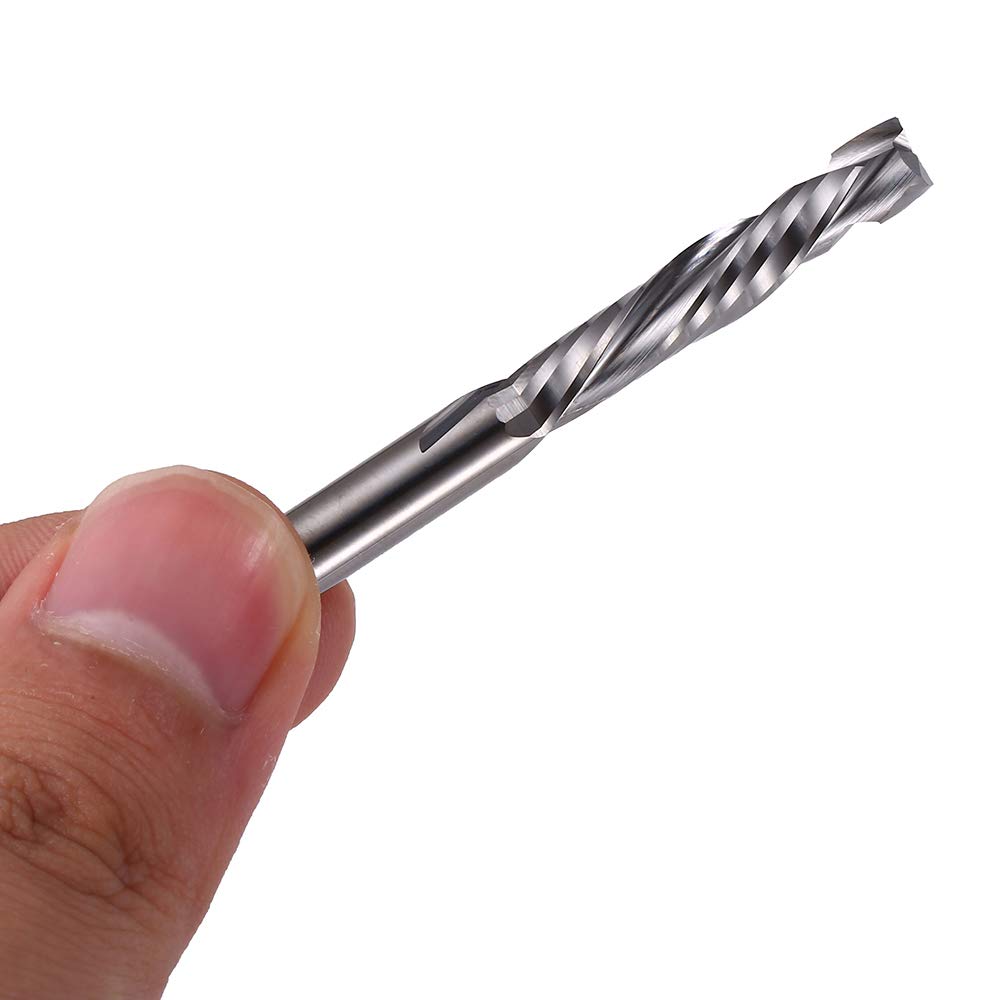 EU_HOZLY 5 sztuk frezów kompresyjnych z twardego metalu Up&Down 2 frezy trzpieniowe 6 mm (0,236 cala) trzpień o średnicy cięcia 6 mm, długość cięcia 32 mm (1,26 cala) do frezarki CNC