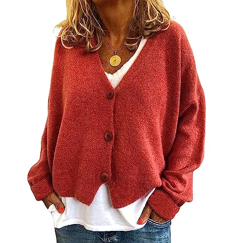 Image of ebossy Women's Vintage Preppy Cable Knit Cardigan Sweather Casual Plain Artistic Aesthetic Oversized Crop Jacket Top