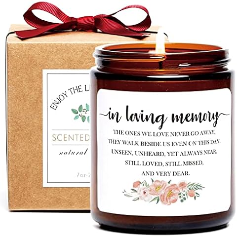Condolence Gifts Candle for Loss of Loved One - Funeral, Bereavement or Miscarriage, Sympathy Gifts, Remembrance Memorial Candle Gift for Deceased (Memory) Cover