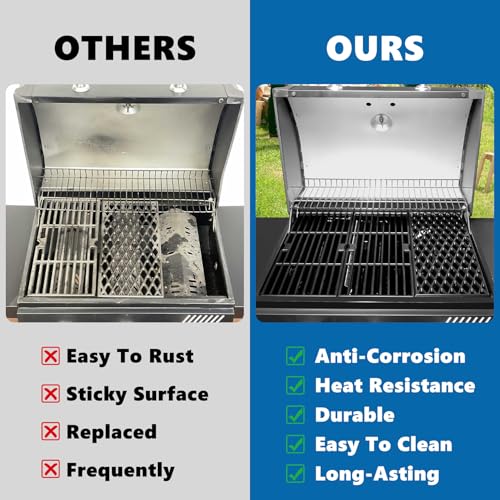 Image of SafBbcue Grill Replacement Parts for dyna-glo 3 Burner DGH373CRP-D DGF371CRP-D Grills, Cast Iron Grill Grates, Grill Parts Kit for Dyna-Glo Grill