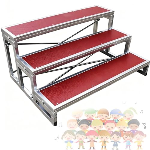 Escalones para coro, peldaños para escaleras corales comerciales de 1/2/3 niveles, plataforma para escaleras de grupo, asientos escalonados multifuncionales/atril/plataforma para oradores 3Tier