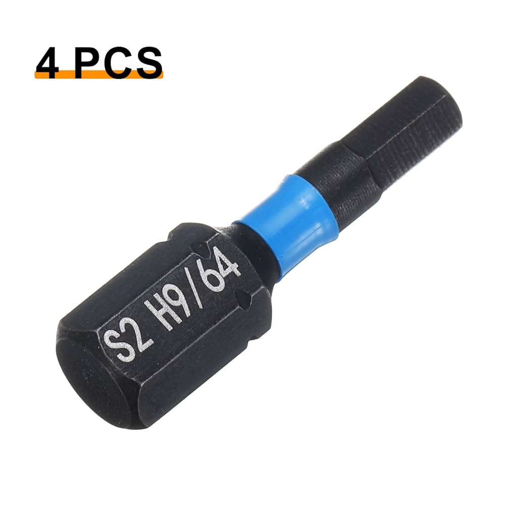 akkhhh　NO.1 HARFINGTON 4pcs H9/64 SAE Hex Screwdriver Bit 1/4