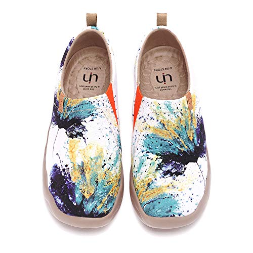 Image of UIN Women's Artistic Slip-On Shoes Vibrant Floral Casual Loafers Lightweight Comfortable Travel Footwear