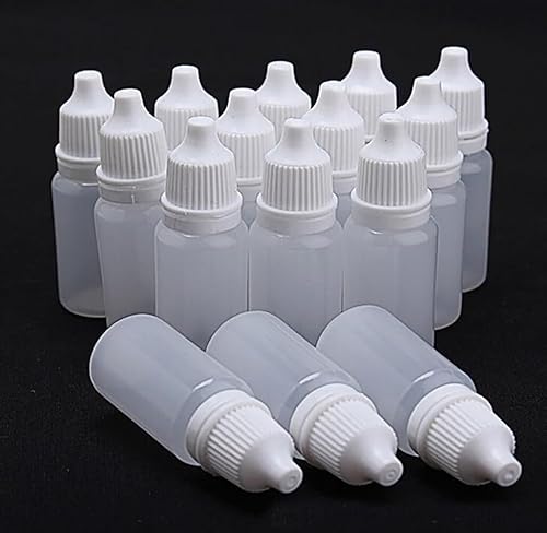 Miniatura 4 de 24 botellas de plástico vacías exprimibles de 0.5 fl oz0.5 onzas, botellas cuentagotas de líquido portátil para ojos, recipientes de aceite esencial
