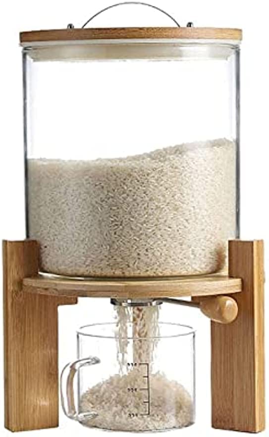 Amazon｜米びつ 5L/8Lライスディスペンサー 米入れ 計量カップ付貯蔵