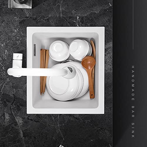 Évier de cuisine carré quartz lavabo blanc durable de 43 cm - 5