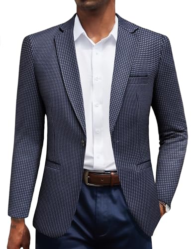 Veste blazer décontractée en tricot léger Grille bleue taille L