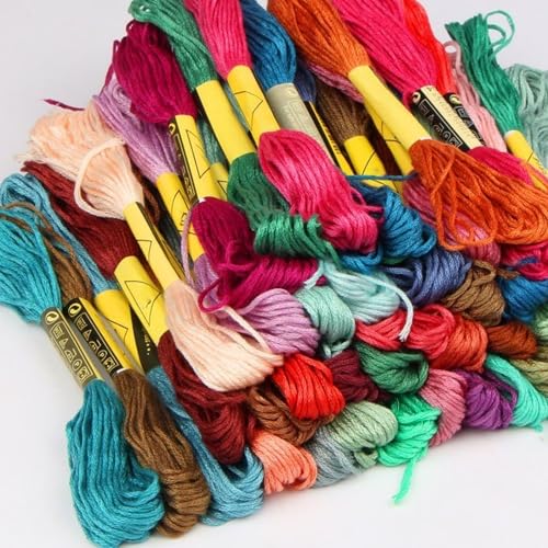 Image of 36 Colors Premium Long Staple Cotton Embroidery Floss Thread, Colorfast Cross Stitch Sewing Yarn for DIY Friendship Bracelets Crochet & Hand Craft Supplies