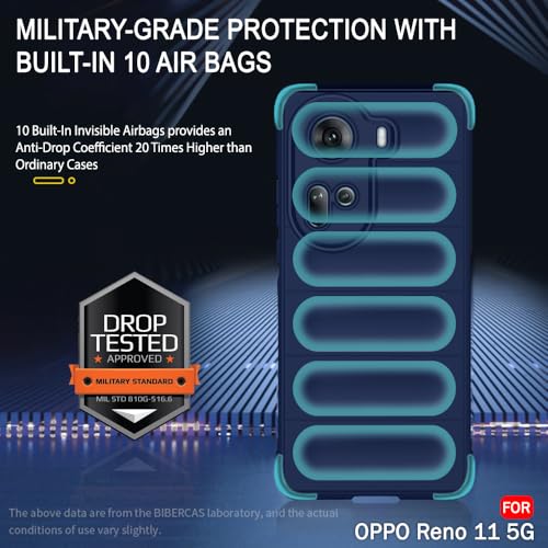 Image of TheGiftKart Liquid Silicon Back Cover Case for Oppo Reno 11 5G | Shockproof Military Grade Protection | Micro-Fibre Cloth On Inner Side | Built-in Anti-Slip Grip for Back Case Oppo Reno 11 (TPU, Blue)