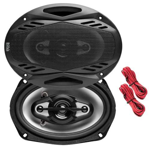 Set para Boss Audio Systems NX694 2 Altavoces coaxiales de 6 x 9 de 4 vías, 15,2 x 22,9 cm, 400 vatios rms 800 vatios máx, para Coche, el par + Rejillas y Cables de instalación Gratis
