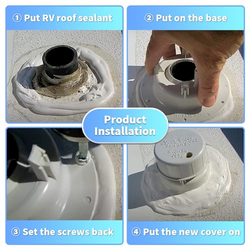 Luxlead CAP002 Rv Plumbing Vent Caps - Camper Vent Cap Replacement For Rv Trailer Camper Motorhome, Rv Roof Sewer Vent Cover Caps Kit thumb #4