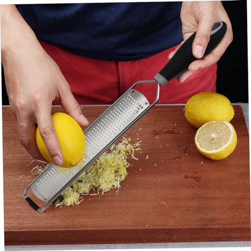 Mikinona Stainless Steel Grater and Zester Multipurpose Cheese Shredder for Effortless Fruit and Lemon Shaving Kitchen Gadget with Handle Loop