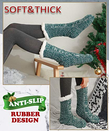 Image of EBMORE Women Slipper Fuzzy Socks Fluffy Cozy Cabin Warm Winter Soft Thick Comfy Fleece Non Slip Home Socks