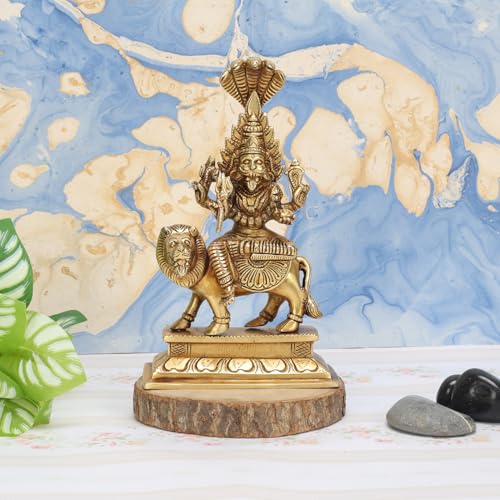 Pratyangira Devi Brass Statue, Hindu Deity Decorative Figurine, T...