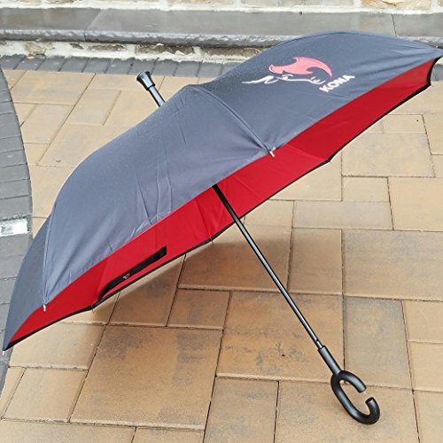 Kona Reverse Folding Umbrella ~ Inverted 60 MPH Windproof Travel Umbrella with Tote Bag, Ninja Grip Handle & Walking… - Image 8