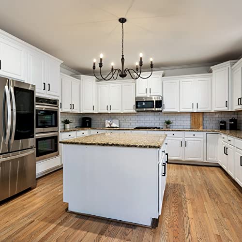 Wbindx Black Chandelier, 6-Light Rustic Farmhouse Chandeliers For Dining Room, Wrought Iron Industrial Hanging Ceiling Light Candle Style Chandelier For Entryway Kitchen Bedroom Living Room Foyer #TOP7