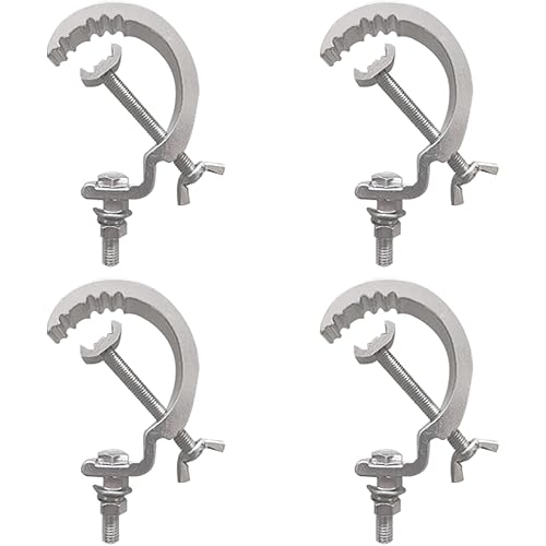 Stage Light Clamp Hook,with Anti-Injury Clip Aluminum Alloy Truss Clamp for DJ Lights Par Spotlight Moving Head Light Pole Mount Stage Lighting Kit Lighting Stand and Truss Package (4 Pack)