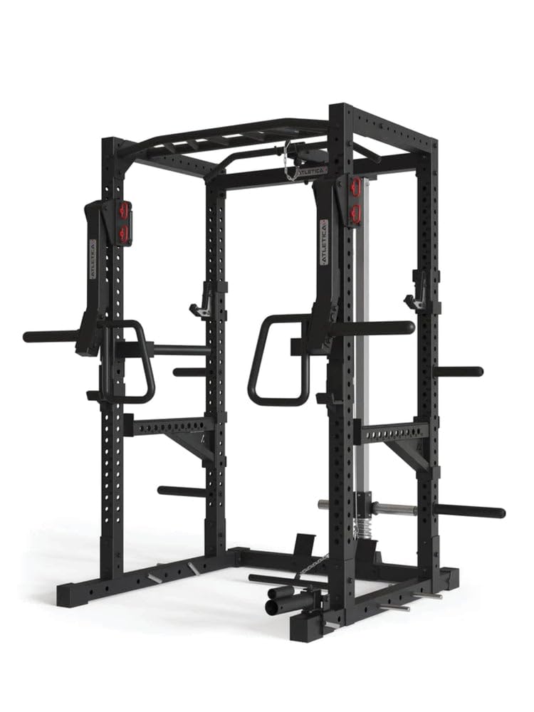 Cage De Musculation Atletica R7 - Power Rack Avec Station Traction, Dips Et Rameur - Hauteur 200 Cm