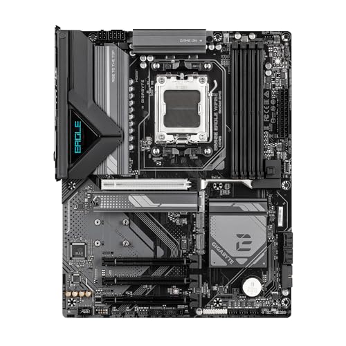 Image of GIGABYTE B650E Eagle WIFI6E AMD AM5 ATX Motherboard, Supports Ryzen 9000 /8000 /7000 Series, DDR5, 8+2+2 Power Phase, 3X M.2, PCIe 5.0, USB-C 3.2 Gen 1, Wi-Fi 6E, 2.5GbE, Q-Flash, EZ-Latch, RGB Fusion
