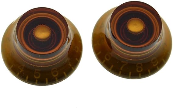 Dopro 2pcs USA(Imperial) LP Guitar Bell Knobs 24 Fine Splines Top Hat Knobs for USA Les Paul with CTS Pots Amber