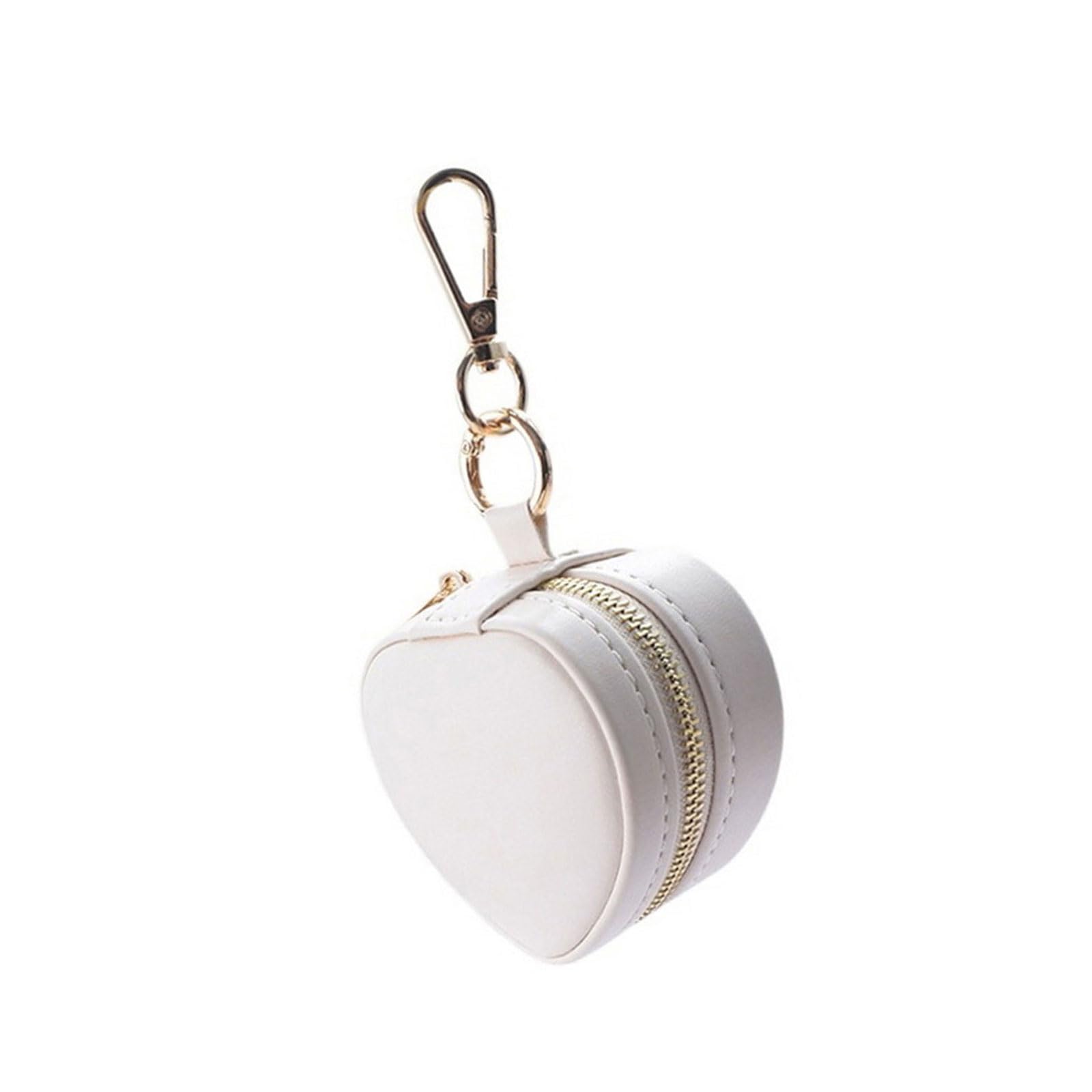 Woedpez Keyring Jewelry Storage Box Heart Molded Transportable Planner Permanent Substance Dense Case for Circlets Earrings Small Heart Molded Jewelry Planner