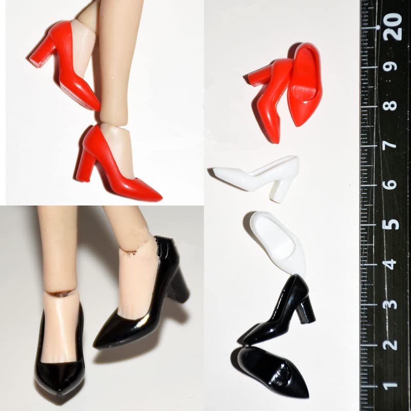 Barbie Doll Clothes Black Wedge Heel Shoes For 1/6 Scale Dolls - Fits Blythe, Licca, Barbie & Similar 11" Fashion Dolls Blythe Doll Shoes - Foto 4