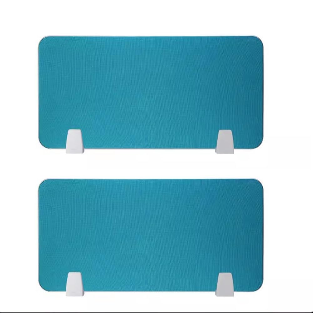 GJZQDKX Desk Privacy Divider Panels Set of 2 Soundproof Freestanding Desk Partitions with Support Feet for Noise Reduction Blue 30x120cm