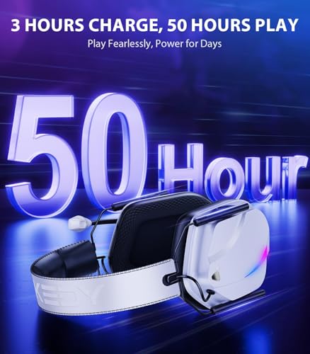 Image of Vakedy Wireless Gaming Headset for PS5, PS4, PC, 2.4GHz Low-Latency & Bluetooth 5.4 Gaming Headphone with Noise Canceling Mic, 50mm Drivers, 50H Battery Wireless Headset for Switch, Mobile, Mac