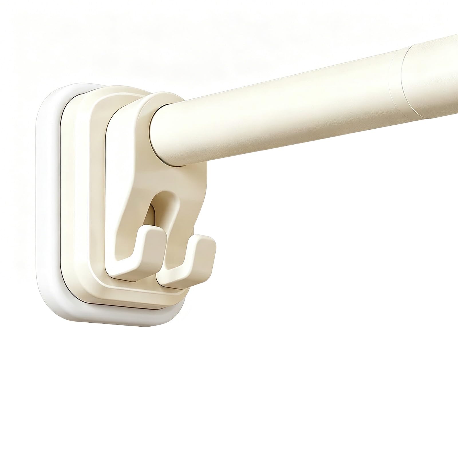 Tringle Rideau de Douche Sans Perçage, Barre Rideau de Tension avec Supports à Double Crochet, Acier Inoxydable pour Dressing Salle Bain(Beige,75-120cm/29-47in)