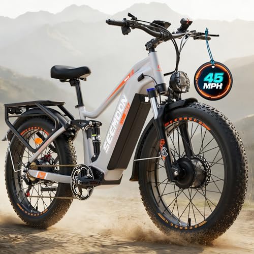 Seemoon 6000W Electric Bike for Adults,45 MPH up to 120Mile