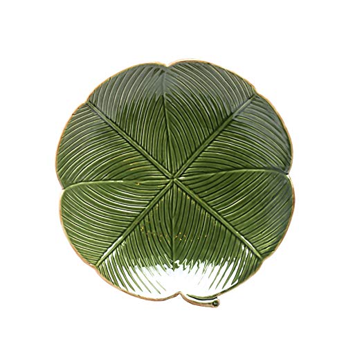 Folha Decorativa de Cerâmica Banana Leaf 16 x 16 x 3 cm, Lyor, Verde, Único