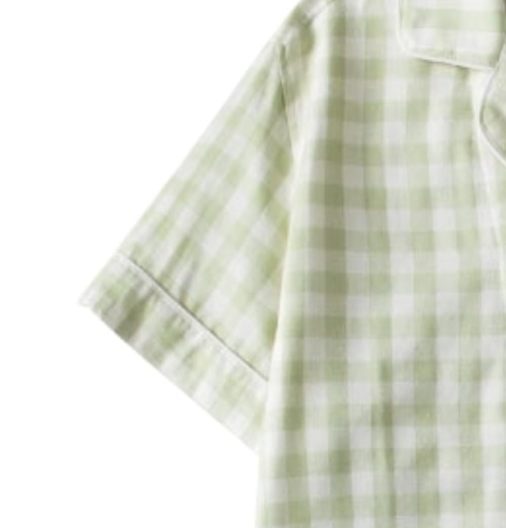 Conjunto De Pijamas para Parejas con Solapa A Juego, Pijama Twosie A Cuadros Morados, Camisetas De Algodón De Manga Corta, Pantalones, Ropa De Dormir Informal Suave, Ropa De Descanso para Pr