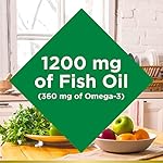 Nature’s Bounty Fish Oil 1200 mg, Twin Pack, Supports Heart Health With Omega 3 EPA & DHA, 360 Rapid Release Softgels - Image 3