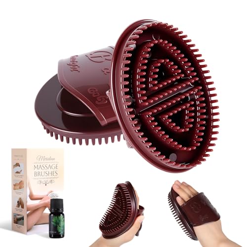 2 PCS Meridian Brush Massage Body Brush, 2025 Upgraded Meridian Massage Brushes with 10 ML Essential...