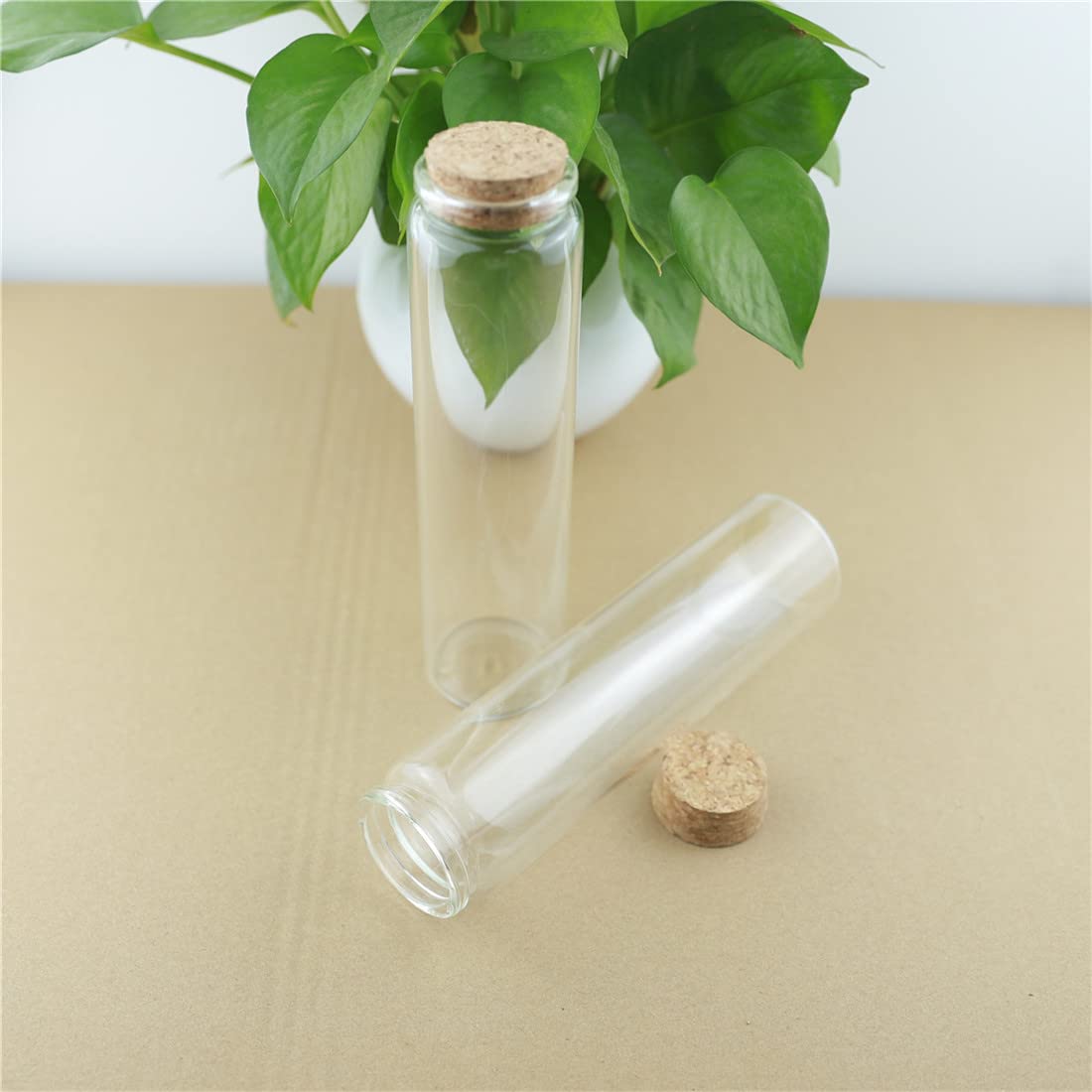 SYLALE 6 unids/Lote 47 * 180mm 240ml tapón de Botella de Vidrio Tubo de ensayo Tarro de Almacenamiento Picante Botella contenedores de Alimentos Especias Dulces frascos de Vidrio Viales