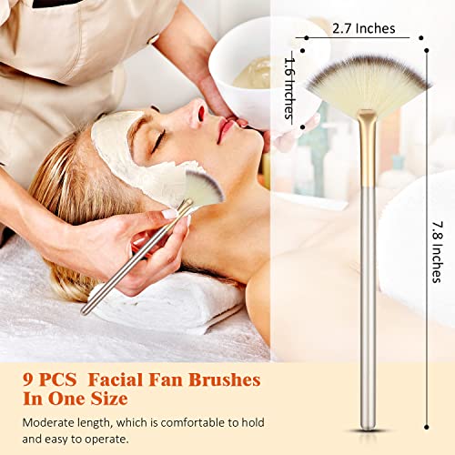 9 pincéis faciais pincéis de máscara para leque, pincéis macios para aplicação facial, ferramentas p