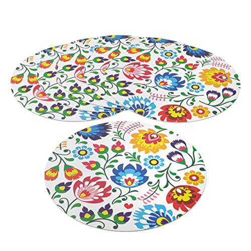 Baroni Home Lot de 6 Sets de Table américains en PVC Coloré, Nappe de Table en Plastique Ronde, Antidérapant Imperméable et Facile à Laver, 38x38 cm,...