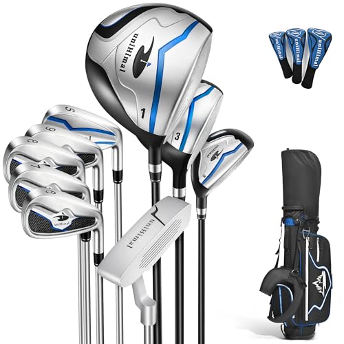 13-Piece Men’s Golf Club Set, Right Hand – Driver, 3 Wood, 5 Hybrid, 6–9 Irons, SW and Putter,...