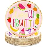 Two-tti Frutti Paper Plates for 2nd Birthday Party Decorations (9 In, 48 Pack)