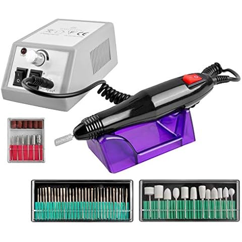 Elektrische Nagelfräser 12W Nagelfräsmaschine elektrische Nagel-Feile für Gel-Nägel Fingernagel Fräser Set von 36 Diamantschneidern 8943 Cover