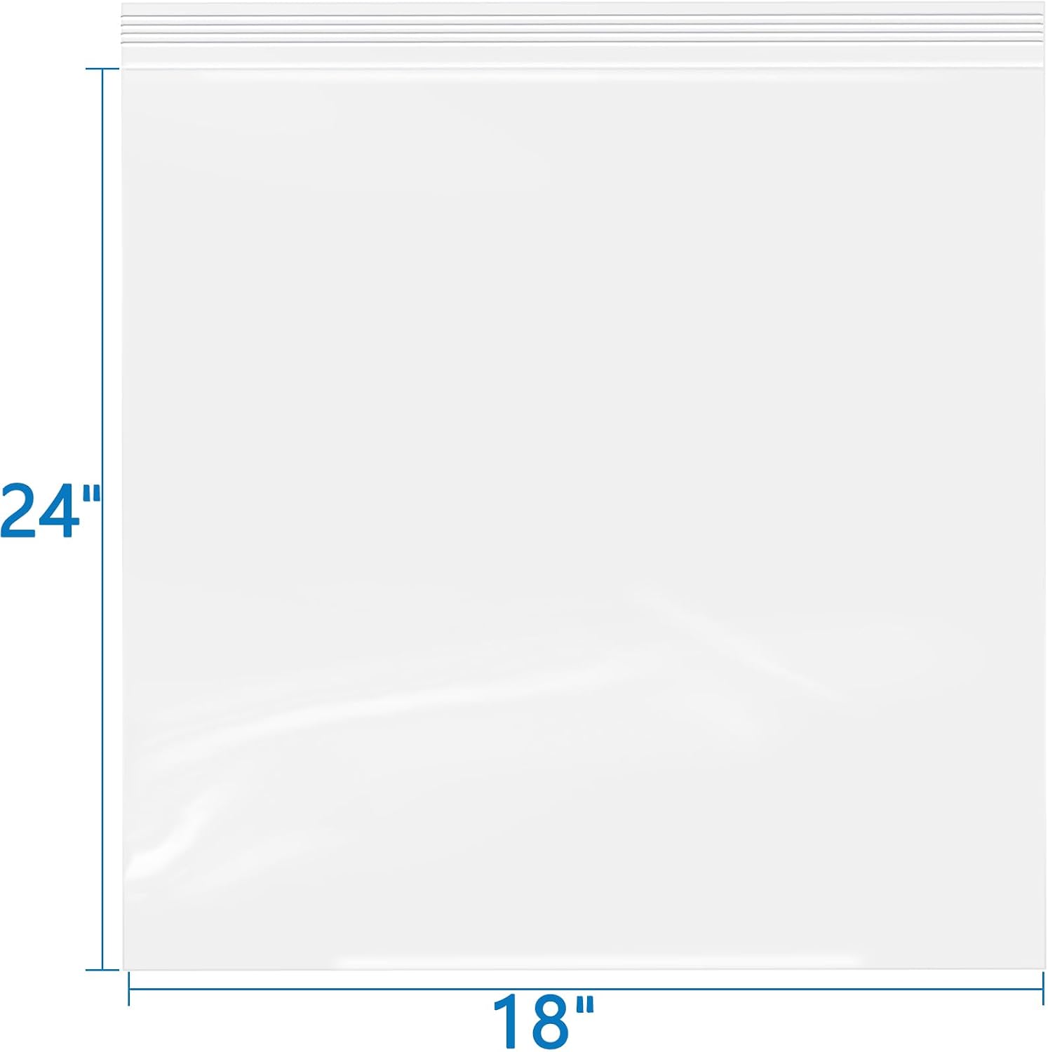 iMailer- 18" x 24" 100 Pack- 2 Mil Resealable Zip Bags- Clear Plastic Bags with Zip Top Lock for Storage, Organizing, Crafts, Travel