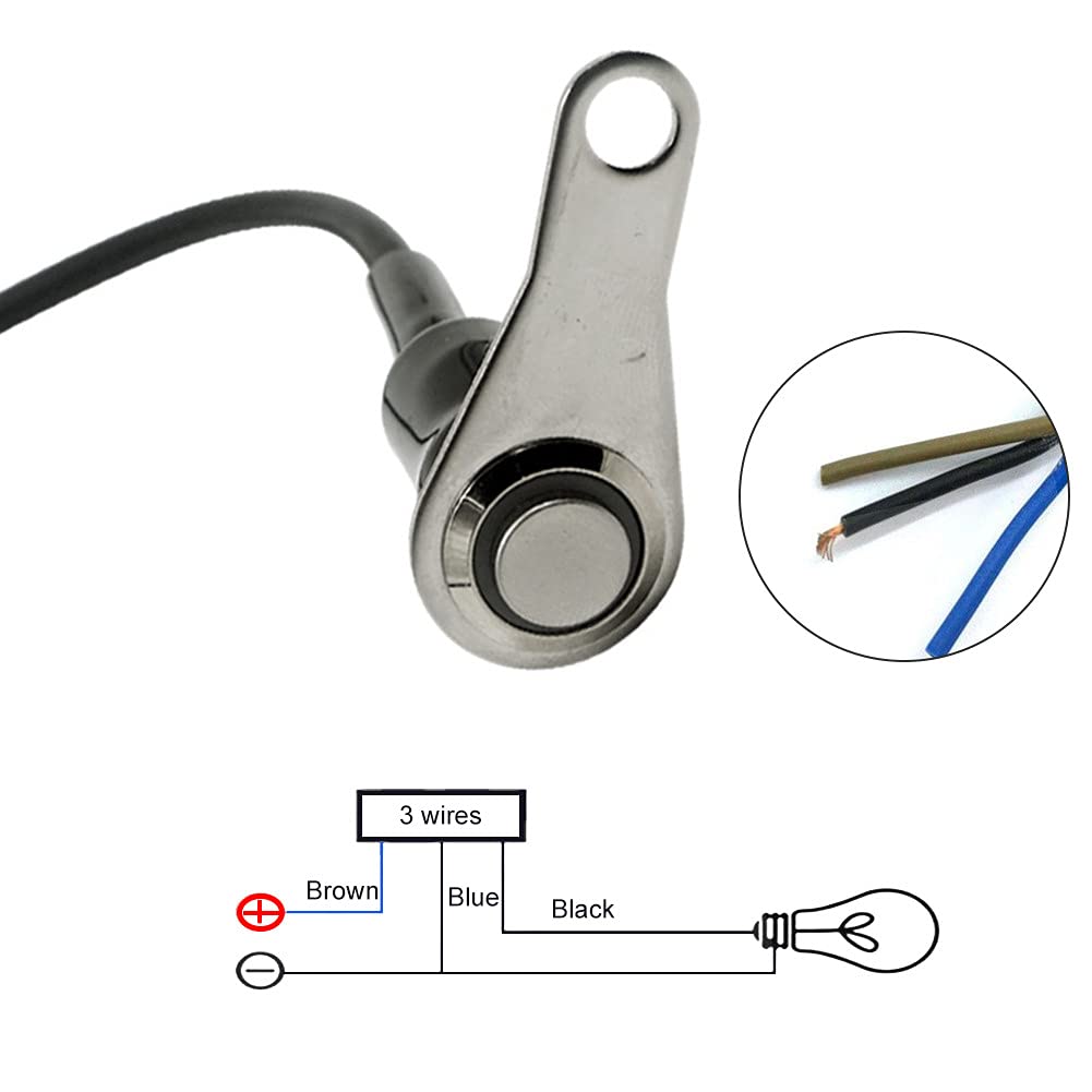 Interruttore Universale Per Manubrio Moto KG-057 - Pulsante Avvio/stop Con Luce LED Verde - Lega Alluminio