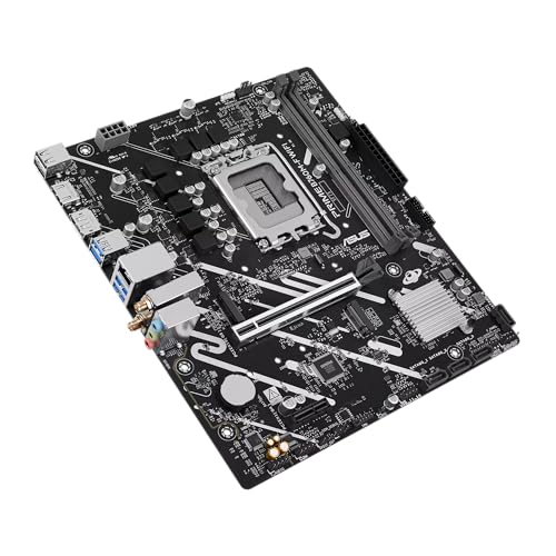 Image of ASUS Prime B760M-F WiFi, an Intel B760 LGA 1700 Micro-ATX Motherboard with PCIe 5.0, Two PCIe 4.0 M.2 Slots, DDR5, WiFi 6, DisplayPort, HDMI, SATA 6 Gbps, Front USB 5Gbps Ports, Aura Sync