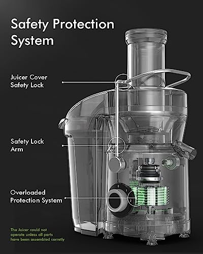 Juicer Machine, Sifene 1300W(Peak) Moto Larger 3.2" Mouth Centrifugal Juicer Extractor Maker, Juice Squeezer For Whole Fruits And Vegetables, Dual Speeds,Easy To Clean, Bpa Free #TOP6