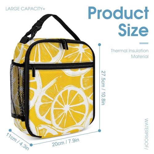 Lemon Orange Juice Backpack Shoulder Bags Lunch Bag Pencil Case Box 3 Set Daypack Cute4