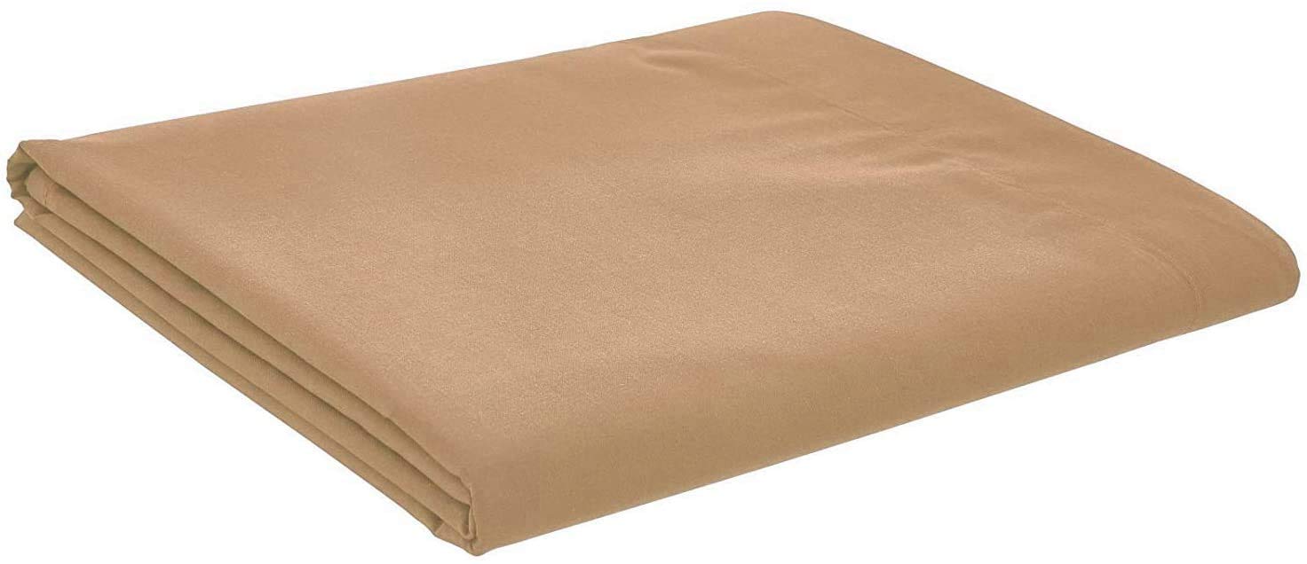 British Home Bedding - Plain Polycotton Percale Flat Bed Sheets - Premium Deluxe Hotel Quality (Latte/Light Brown, King)