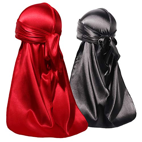 Image of ForceWave 2 PCS Silky Satin Baby Durags for Boys Girls Infant
