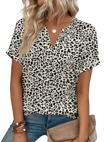 Image of WIHOLL Womens Blouses Spring Tops Short Sleeve Shirts Dressy Casual Summer Vacation Fashion Clothing 2026
