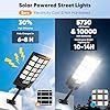 Solar Street Lights Outdoor Waterproof, 30000LM 6500K LED Motion Sensor Lights, Solar Flood Lights with Remote, Dusk to Dawn Solar-Powered Parking Lot Light, Commercial Area Lighting for Yard, 2-Pack