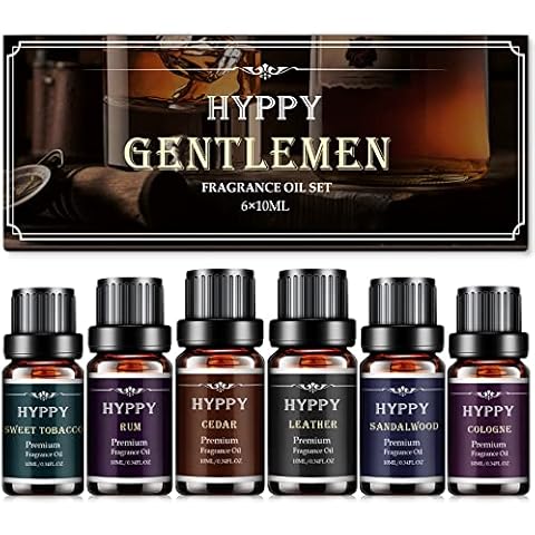 Men's Essential Oils Set, 6 x 10ml Premium Fragranc Oils Aromatherapy Essential Oils for Diffusers for Home - Sandalwood, Cedar, Leather, Sweet Tobacco, Bay Rum, Cologne Cover